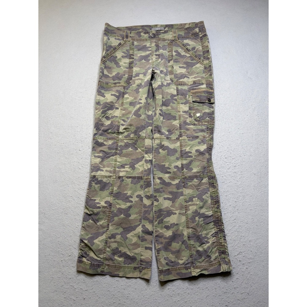 Apt. 9 Cargo Pants Women 14 Green Camouflage Y2K Utility Mid Rise Streetwear